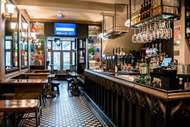 lower turks head manchester bar checkerboard floor