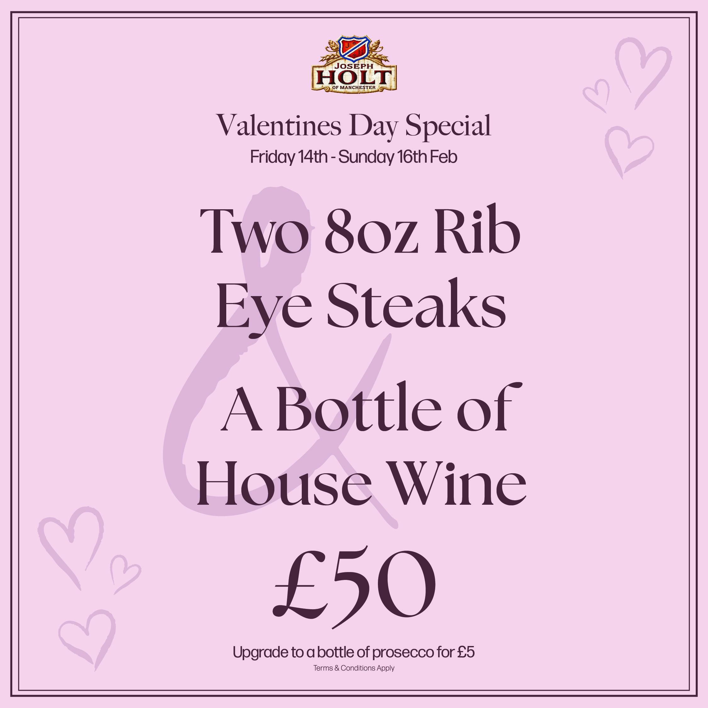 Two steak and wine offer EVO menu